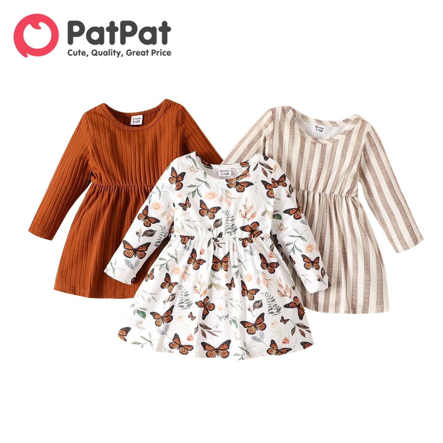 PatPat NewBorn Dresses Baby Girl